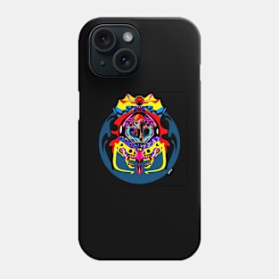 alien invades earth ecopop in totonac mexican pattern madness art Phone Case