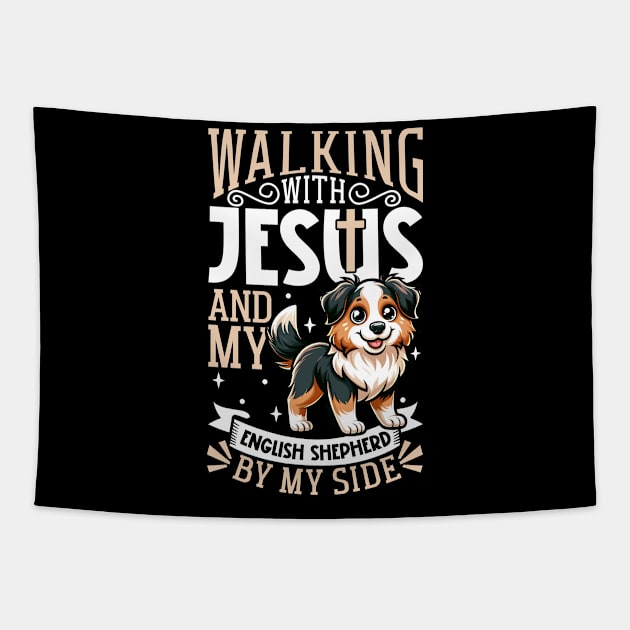 Jesus and dog - English Shepherd Tapestry by Modern Medieval Design