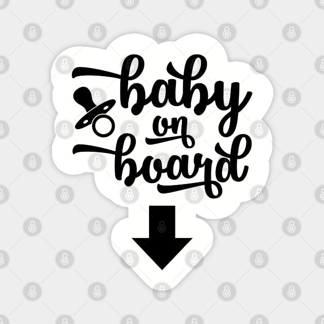 Baby on board Funny future mom Magnet by TheBlackCatprints