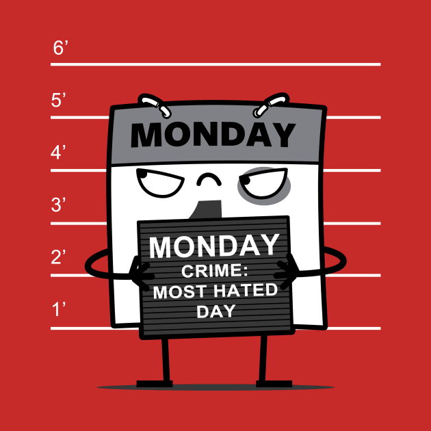 Funny Case Of The Monday Funny I Hate Monday Cute Kawaii Mugshot by Keira's Art