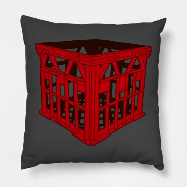 Red Milk Crate Pillow by Harley Warren