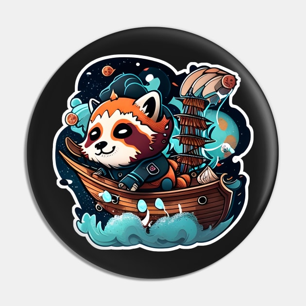 Red Panda Dave but he's a boat Captain in search of Treasure planet Pin by Walford-Designs