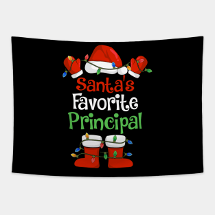 Santa's Favorite Principal Funny Christmas Pajamas Tapestry