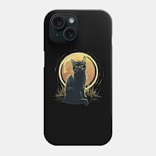 Total Solar Eclipse Cat 2024 Kitty April 8 Cat Watching Phone Case