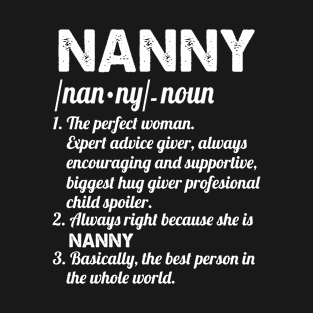 Nanny Like a Grandmother But So Much Cooler Definition Xmas T-Shirt