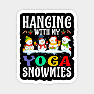 Hanging With My Yoga Snowmies Teacher Christmas Magnet