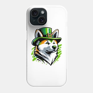 Japanese Akitainu Revels in Saint Patrick's Day Phone Case