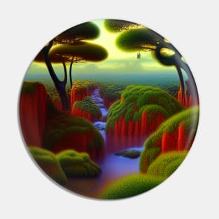 Digital Painting Of a Lush Wet Natural Scene On Jungle Pin