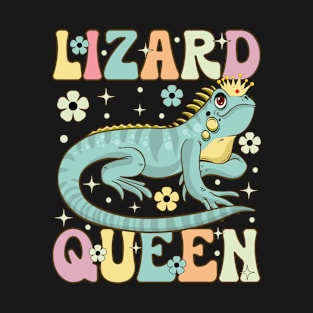 Lizard Queen Groovy Bearded Dragon Lizard Lover T-Shirt