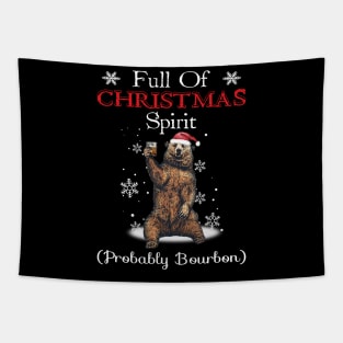 Bear Bourbon Full Of Christmas Spirit Bourbon Tapestry