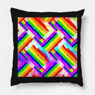 Rainbow Stripes and Rainbow Flags Pillow