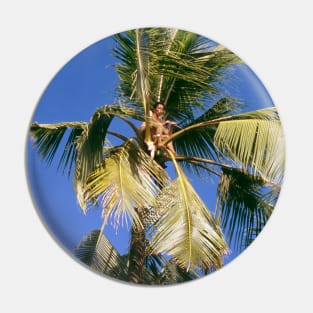 Coconut Liquor Man, collecting palm hearts. Philippines Pin