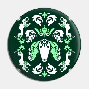 The Spirit of Saluki Damask (Green) Pin