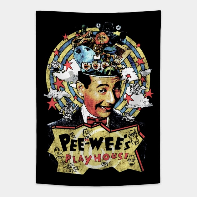 Pee Wee Herman Reckoning Tapestry by shieldjohan