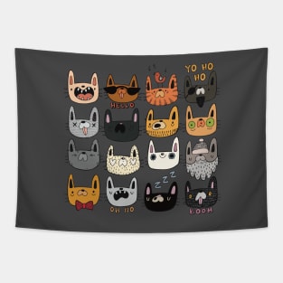 Whimsical cats Tapestry