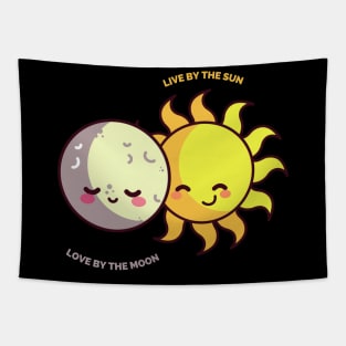 Live by the Sun, Love by the Moon Cute Gift for People Who Enjoy Life Tapestry