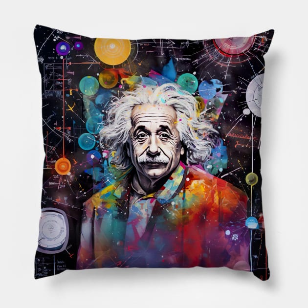 Pop Art Einstein Pillow by Blue Planet Boutique