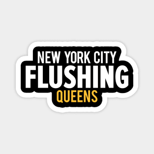 Flushing Queens Logo - A Minimalist Ode to Borough's Vibrant Heart Magnet