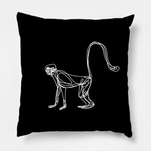 White langur monkey continuous line Pillow