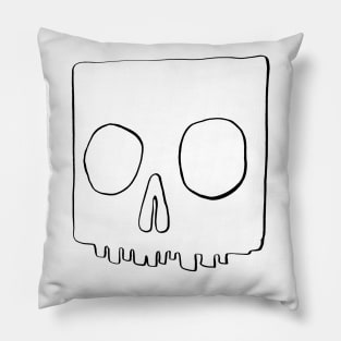 Hand-drawn square skull Pillow