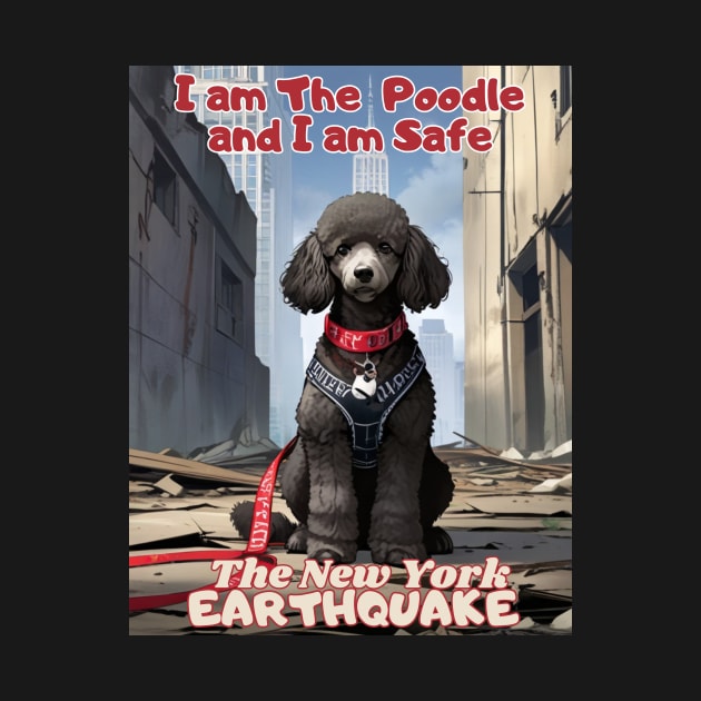 I Survived the New York City Earthquake, "I am The Poodle, I am safe, Ideal Gift, by benzshope