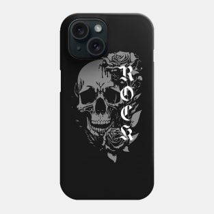 rock skull with roses Phone Case