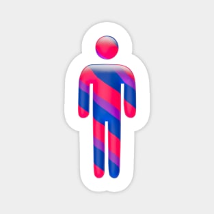 Male icon in Bisexual flag colors for LGBTQ+ diversity Magnet