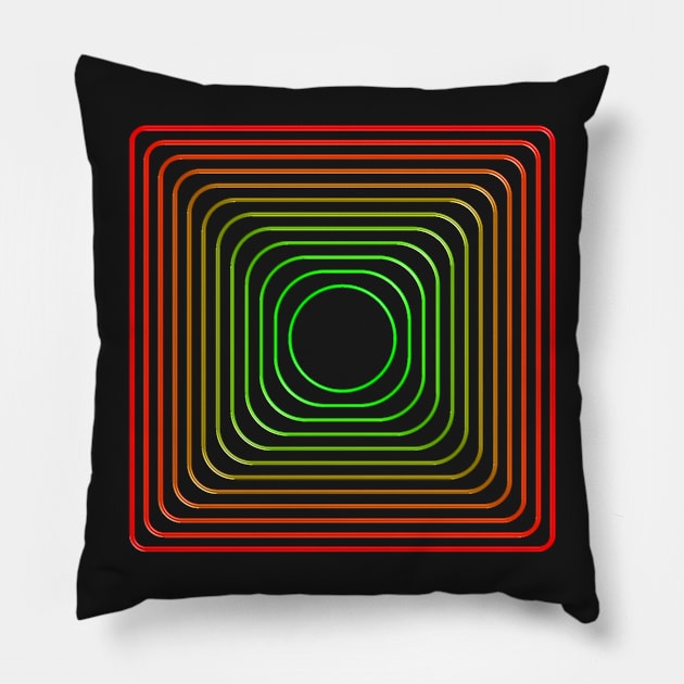 Rounded squares in red and green Pillow by robelf