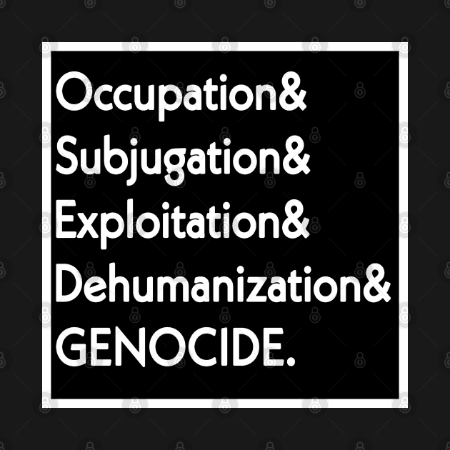 Occupation& Subjugation& Exploitation& Dehumanization& GENOCIDE - Front by SubversiveWare