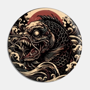 Japanese brown horror fish Pin