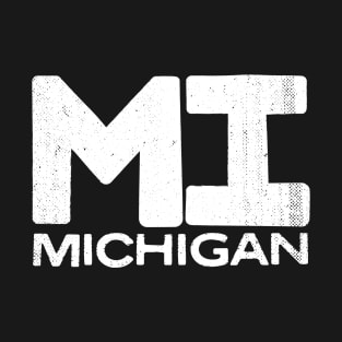 MI Michigan State Vintage Typography T-Shirt