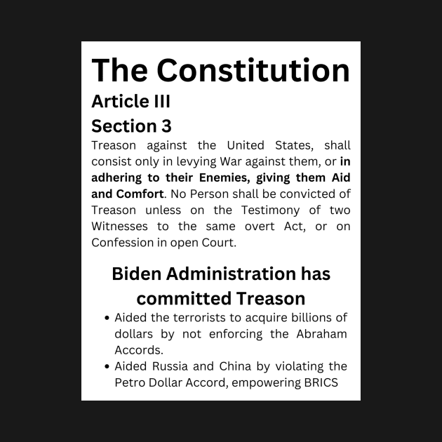 Biden Treasonous acts per constitution by Fun Swag