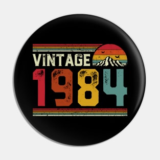 Vintage 1984 Birthday Gift Retro Style Pin