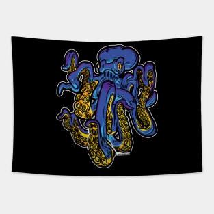 Giant Blue Octopus Tapestry