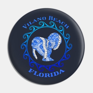 Vilano Beach Florida Vacation Tribal Manatees Pin