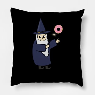 Funny Wizard, Donut Lover Pillow