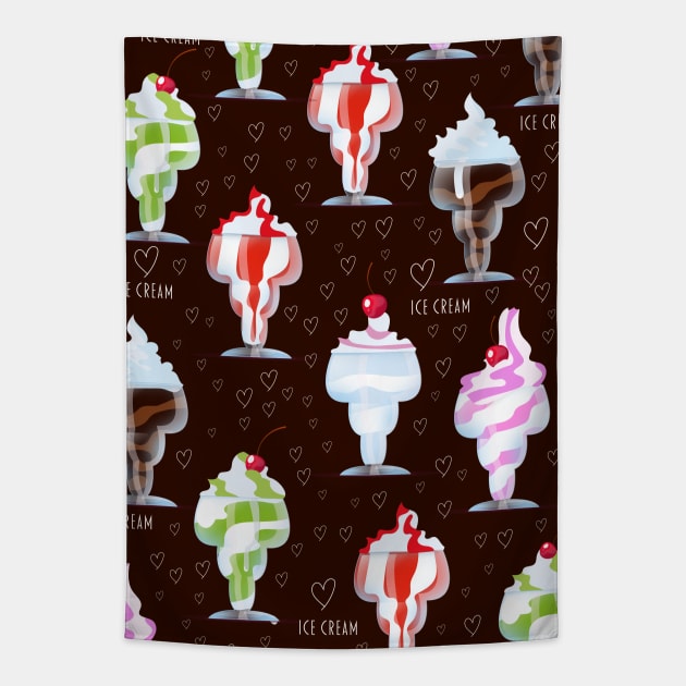 Ice cream pattern Tapestry by nickemporium1