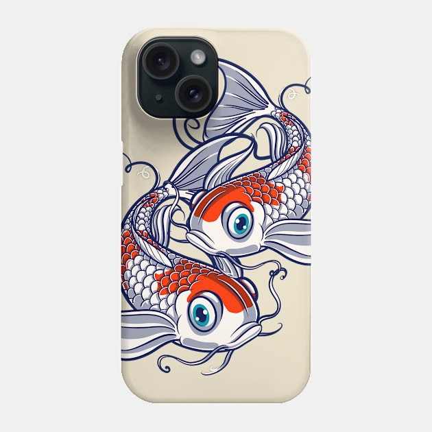 Kohaku Koi Fish Lover Yin-Yang Gift 2 Phone Case by teeleoshirts