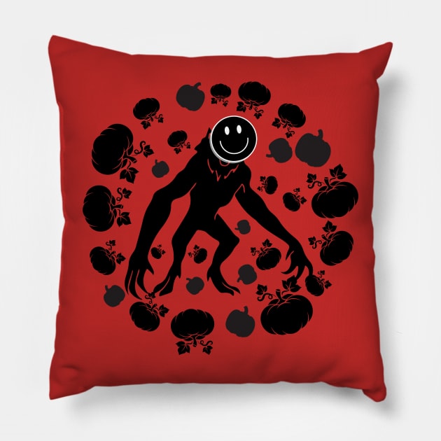 Hallows Eve Werewolf Surrounded by Pumpkins Pillow by MGRCLimon