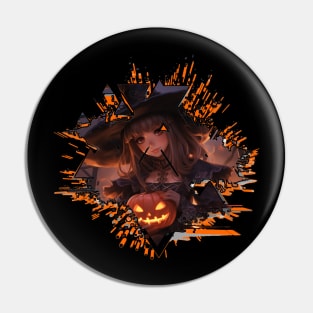 Halloween Witch Girl Pin