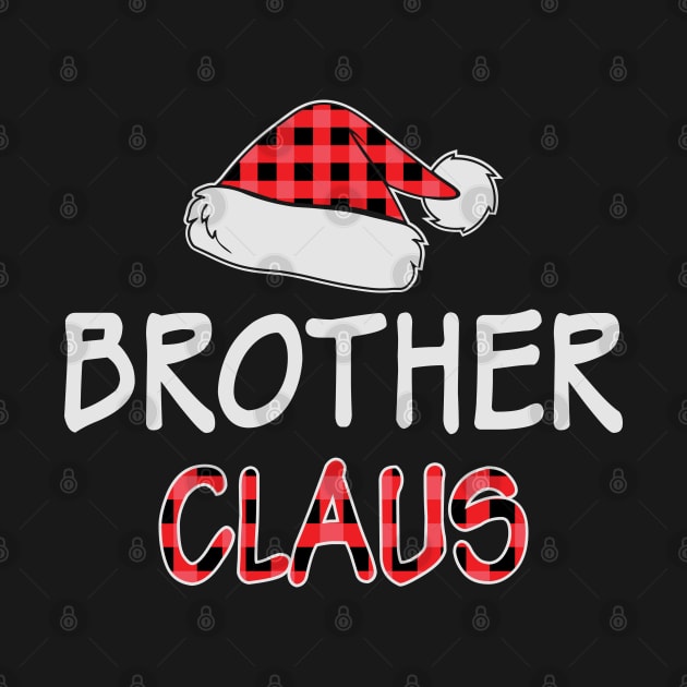 Brother Claus Red Plaid Santa Hat Matching Family Christmas Gifts by BadDesignCo