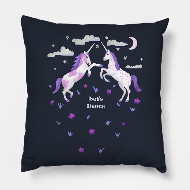 Let's Dance Unicorns Pillow by Annelie
