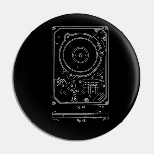 Hard Disk Drive Vintage Patent Drawing Pin