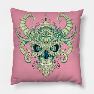 Human skull art Pillow