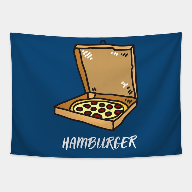 Slightly Wrong  Funny Pizza Hamburger Tapestry by waltzart