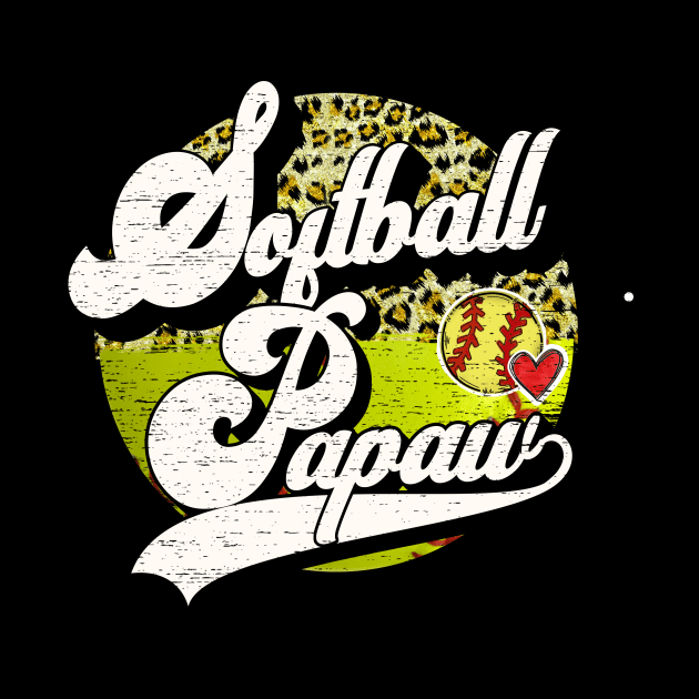 Softball Papaw Vintage Leopard Softball Family Matching by Wonder man 