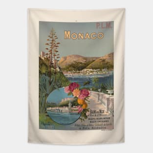 Monaco Bains de Mer Vintage Poster 1896 Tapestry