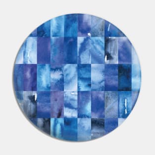 Abstract Minimal Blue Watercolour Mosaic Collage. Pin