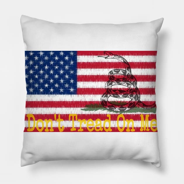 America, Don't Tread On Me Pillow by ValinaMoonCreations