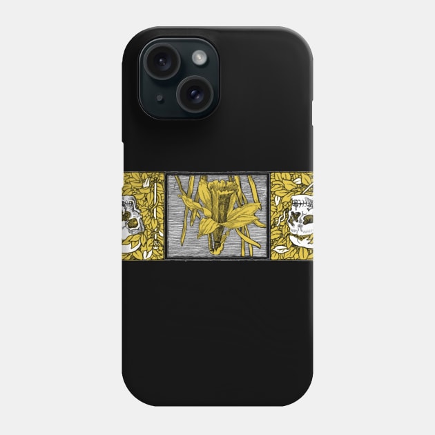 Skull and Flowers - Skulls and Flowers Phone Case by ballhard